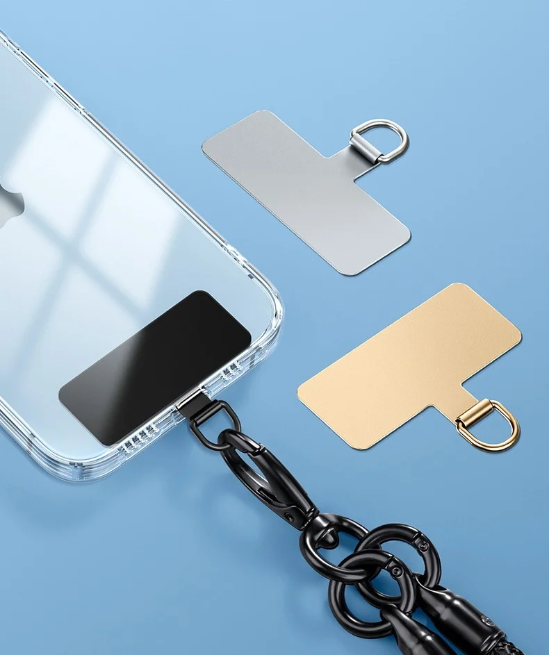 

4/1pcs Luxury Metal Phone Lanyard Gasket Patch Durable Mobile Phone Sling Rope Ultra Thin Card Clip Snap Strap Hang Cord Tab