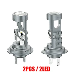 High - Power Mini LED Car Headlight Bulbs with Turbo Cooling and Projector Lens - 6000K Auto Lamp (CANBUS No Error)