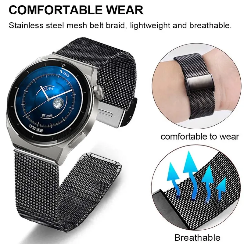 Elegant Milanese Loop Strap - Timeless Stainless Steel Mesh Bracelet for Smartwatches (22mm/20mm)