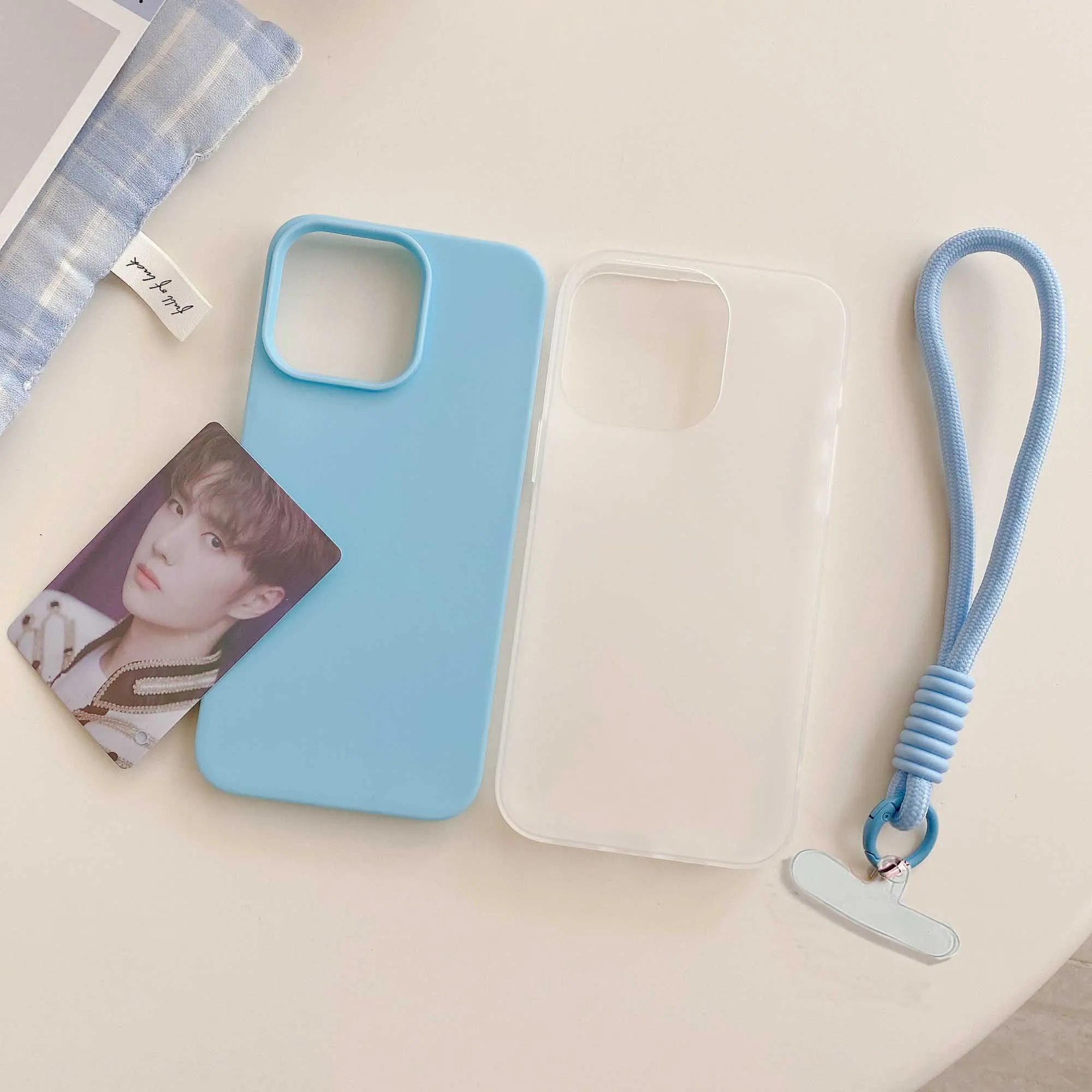 Candy Color Soft Matte Phone Case with Lanyard