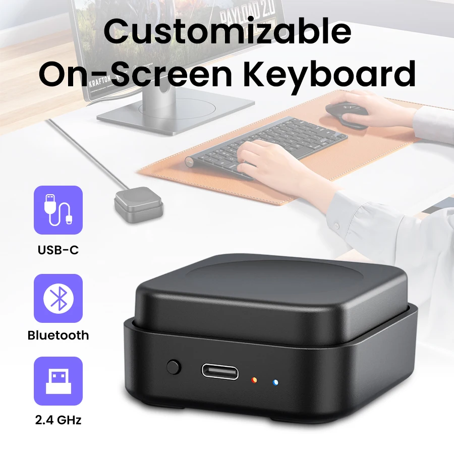 Universal Tri-Mode Office & Gaming Keyboard with Custom Shortcut Keys and Volume Control