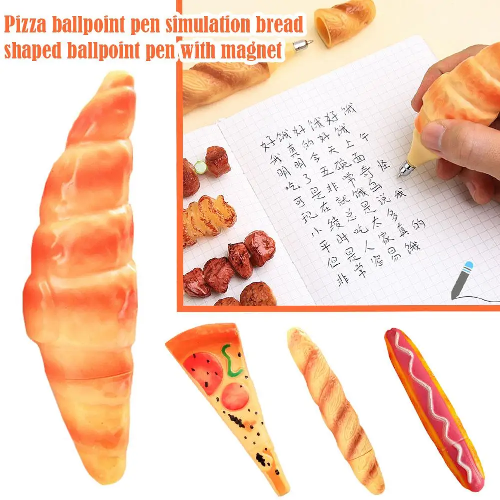 

Cute Pizza Hot Dog Bread Simulation Stationery Ballpoint Refrigerator Gift Pen Pasted School Student Stationery Office Supp N4H6