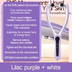 Advanced Facial Beauty Device: Micro Electric Roller & Chin Lifter Massager (Pruple)