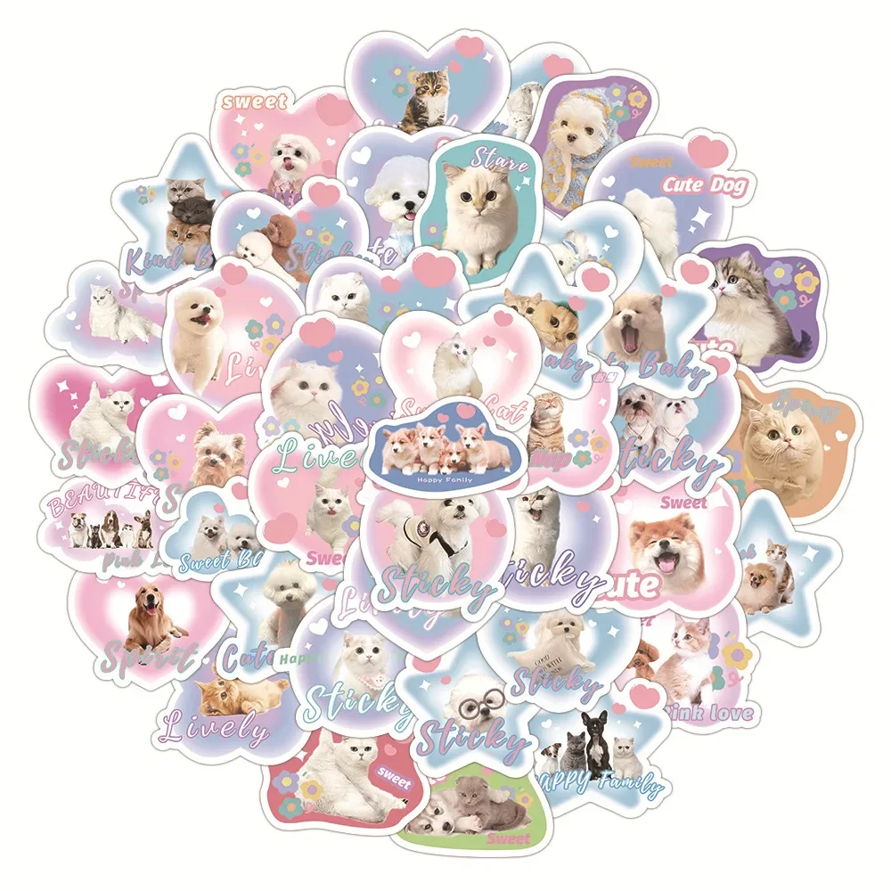 

10/60Pcs Kawaii Cartoon Pet Dog Corgi Ragdoll Cat Stickers Decoration for Desk Storage Box DIY Material Kids Sticker Wholesale