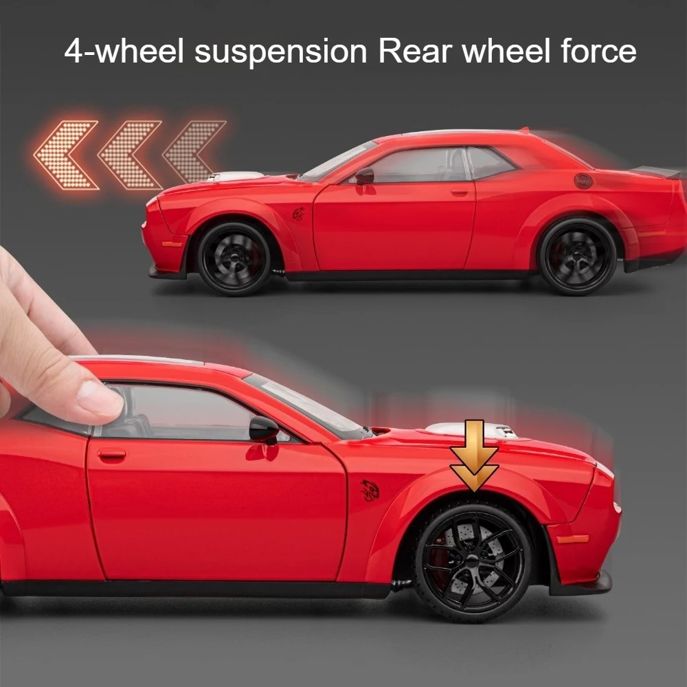 1:18 헬캣 720S 장난감 모형 슈퍼카 합금 다이캐스트 도어 개폐 가능 전륜 조향 충격 흡수 스포츠카 전시 모형