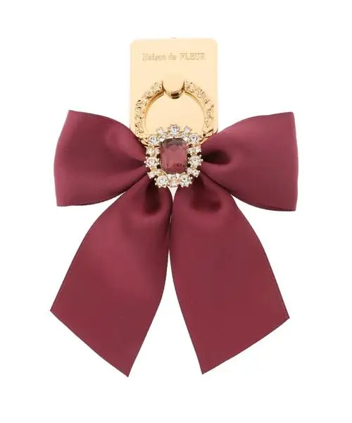 Japanese Commuter All-Match Women's Fashion Diamonds Ribbon Phone Stand Sweet Handmade Metal Mobile Phone Finger Grip Bracket