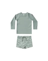 High Quality Summer 2024 swimsuit Boys Long sleeve Swimsuit set Kids Vacation beach shorts Swimsuit shorts RC 5