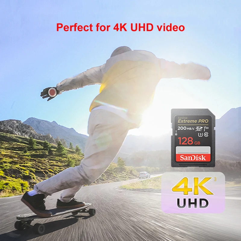 SanDiskExtreme Pro SD 카드, 플래시 메모리 카드, U3, 4K V30 카드, 64GB, 128GB, 256GB, 512GB, 1T, 카메라용 SDHC