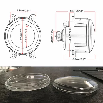 90mm Round Fog Light Glass Lens Cover 1