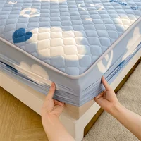 1pc Printed Mattress Cover, Skin Friendly, Comfortable, Antibacterial Fitted Sheet Mattress Protective Cover,For Bedroom Bedding 5
