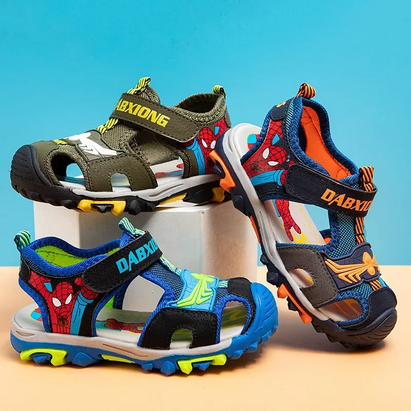 

Сандалии Baotou для мальчиков, однотонные, мягкая подошва, Мультяшные, летняя пляжная обувь для мальчиков