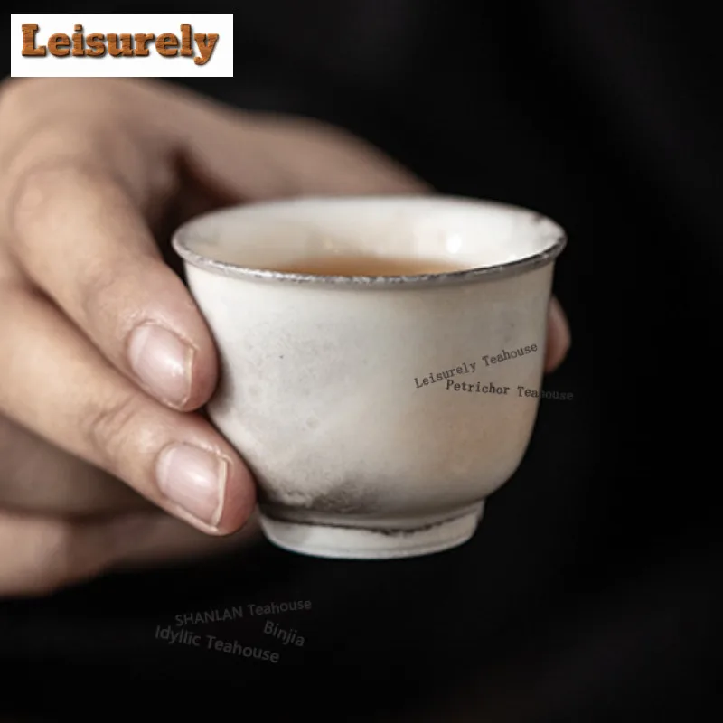 30ML Ink Painting Zhiye Wide Foot Teacup Boutique Tea Bowl Cup For Tea Tea-tasting Smelling Cup Jianzhan Master Cup Tea Ceremony