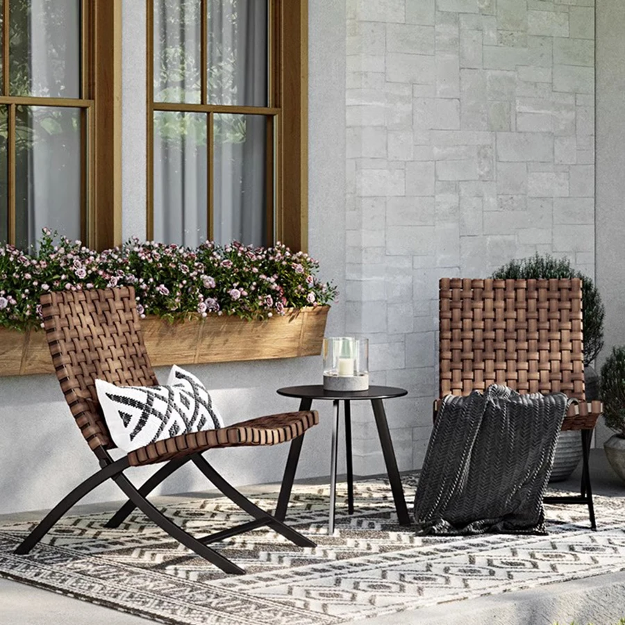 

Unique Outdoor Furniture Sets European Lounge Home Rattan Effect Garden Furniture Sets Table Chair Modern Mueble Gardin Dining