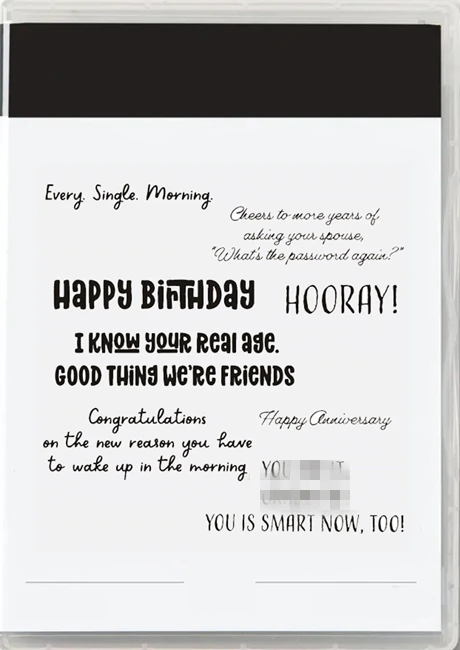 

2023 Catalog New Clear Stamp Happy Birthday Sentiments Scrapbooking Frame Card Craft no Cutting Dies