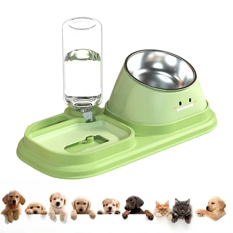 

Pet Slower Feeder Large Non-Slip Stainless Steel Cat Bowl For Anti Gulping Eating Dog Slow Feeders With Water Bottle Suitable