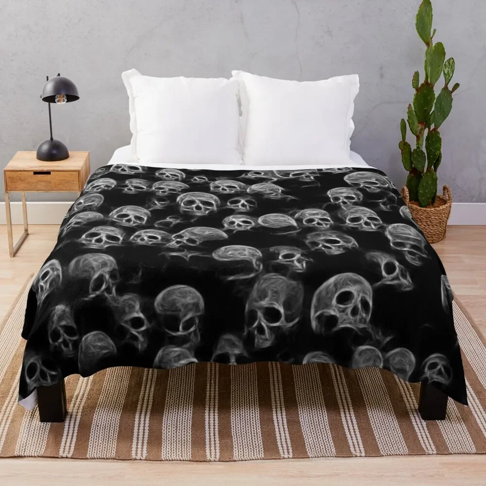 

Black and white skulls. Throw Blanket valentine gift ideas decorative Sofa Throw Blankets