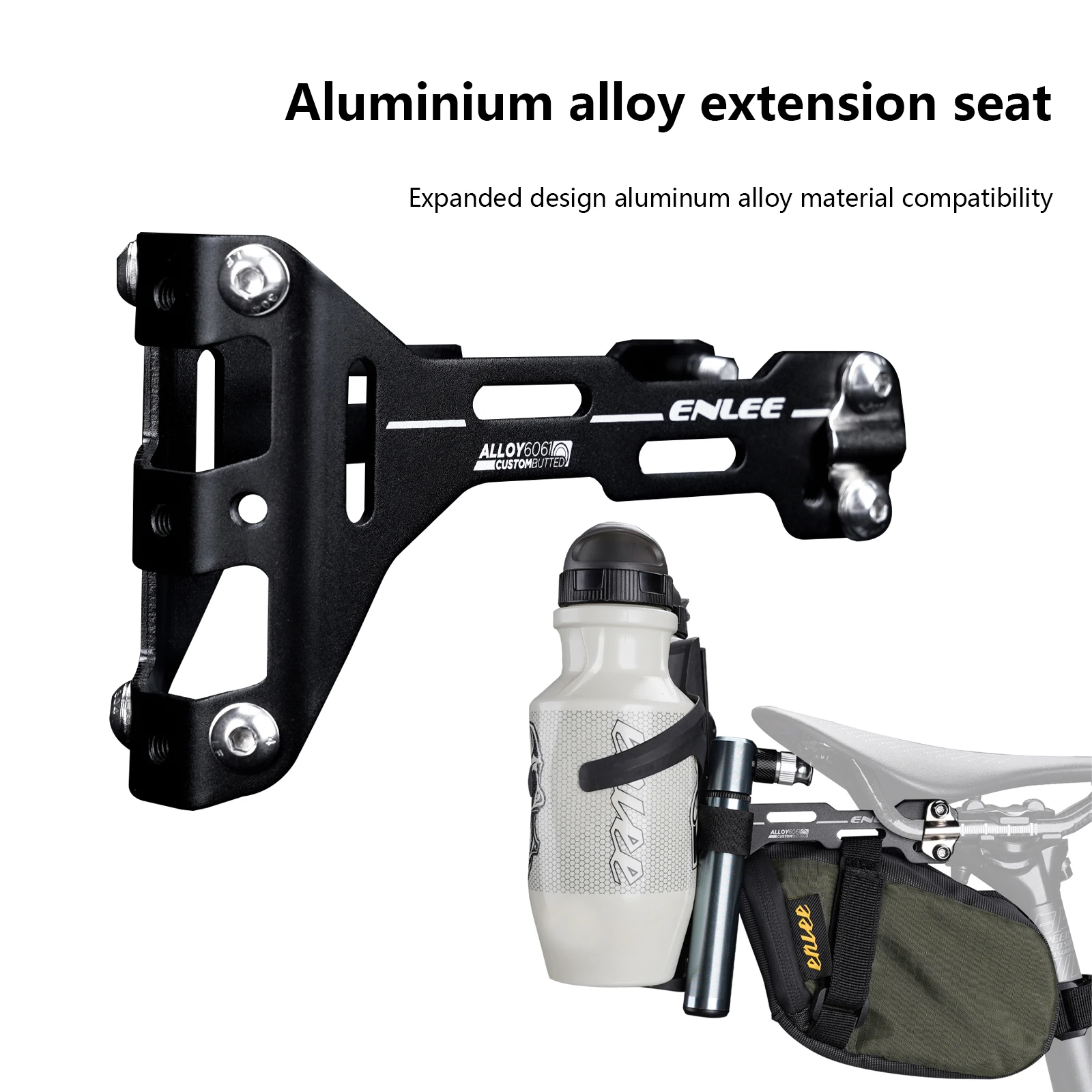ENLEE Double Cup Bicycle Water Bottle Cage Saddle Extension Holder Cycling Kettle Brackets MTB Road Bike Accessories Parts bicycle water bottle cage,bicycle bottle holder,water bottle holder,bicycle expansion bracket