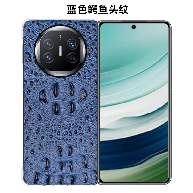 New Genuine Leather Luxury 3d Crocodile Head Phone Case For Huawei Mate X5 Cover Cases