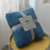Solid Striped Throw Blanket Flannel Fleece Soft Adult Bed Cover Winter Warm Stitch Fluffy Bed Linen Bedspread for Sofa Bedroom 4