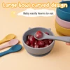 TYRY.HU 2pcs Silicone Baby Feeding Bowl Set Baby Learning Dishes Suction Bowl Set silicone Spoon Children Tableware Baby Stuff 2