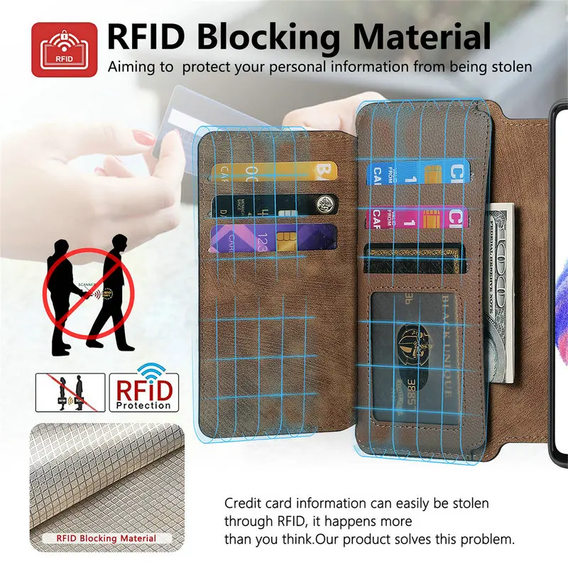 Premium 2-in-1 Detachable Leather Flip Case with 360° Protection