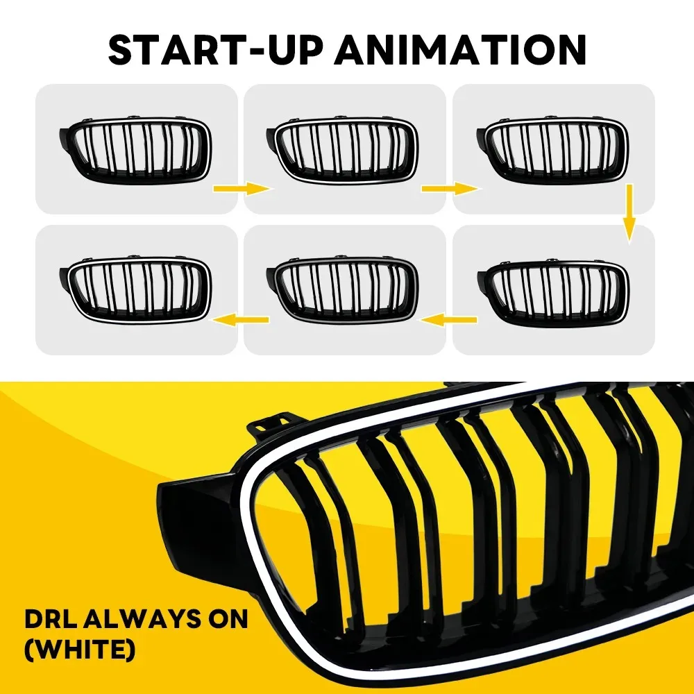 LED Light Grille For 3 Series 2013-2019 F30 F31 F35 330d 328i 335i 320d 340i Ca