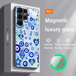 Design Blue Evil Eye Phone Case with Glass Magnetic Back - Samsung Note20Ultra (Z1)