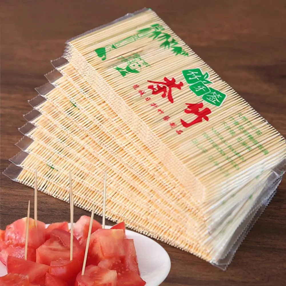 1000Pcs/Set Attractive Toothpick Solid Color Fruit Toothpick Natural