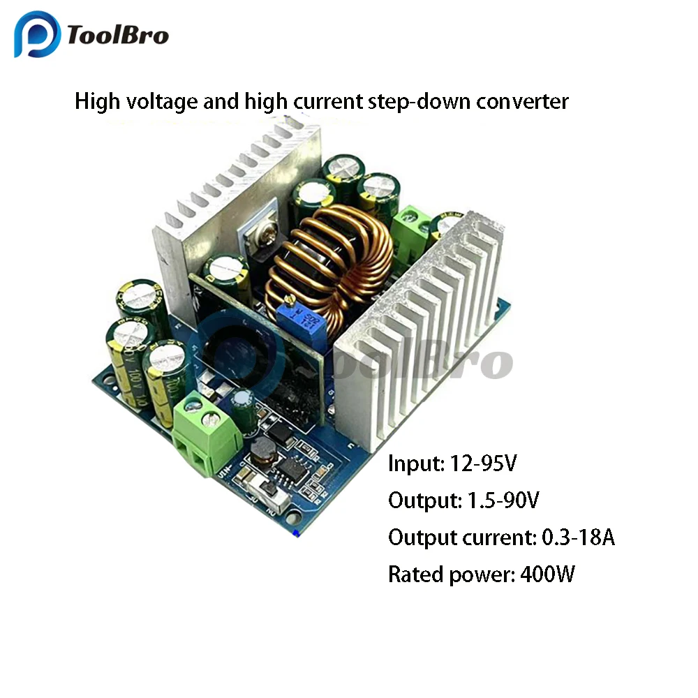 CC CV 조절식 전원 공급 장치 모듈 DC-DC 스텝 다운 벅 컨버터 LED 드라이버, 전압 조정기, 12-95V  2-90V, 500W, 18A