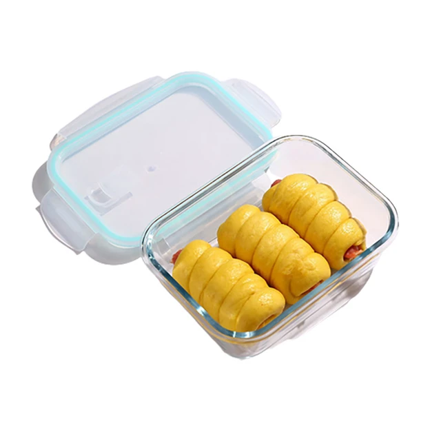 1 Glass Lunch Box with Bag Microwave Oven Heating Refrigerated Sealed Food  Container Transparent Food Bento Box For Kids Adults - AliExpress