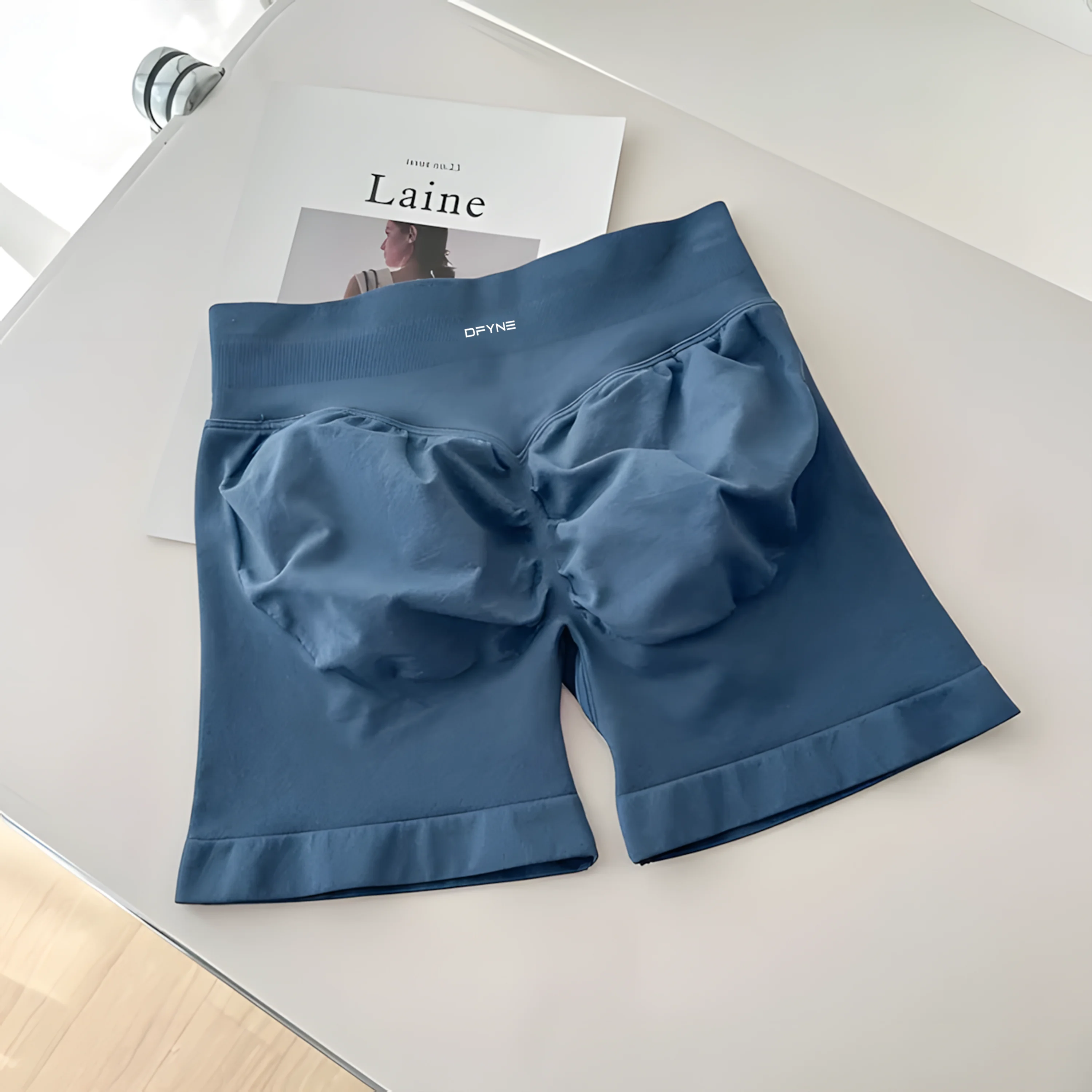 Ignite Shorts with Logo 4.5'' Low Waist Seamless Yoga Shorts Scrunch Bum Gym Shorts Workout Biker Short Stretch Fitness Short 4