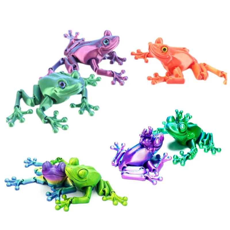 3D-Druck Simulation Baum Frosch Gemeinsame Bewegliche Frosch Ameise Krabbe Ornamente Küche Home Dekoration Büros Lustige Tier Schreibtisch Spielzeug