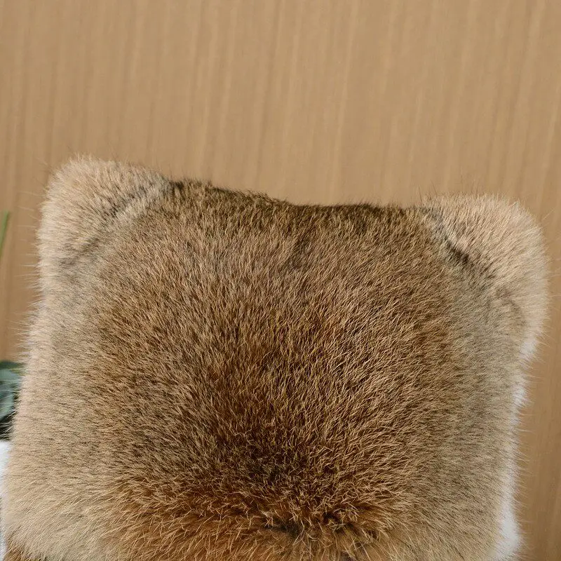 Winter Echte Kaninchenfell-Mützen für Frauen Russische Uschanka-Kappe Unisex Warme Schneemütze mit Ohrenklappe – Detail 7