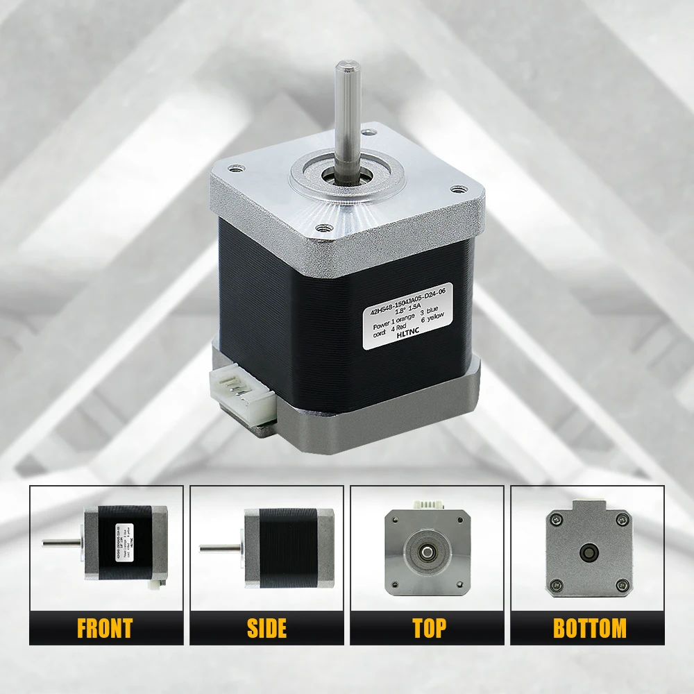 3D 프린터 Nema 17 스테퍼 모터 0.45N.m 42HS48mm 65ozin 4.5kg.cm CNC 라우터용 단일 축 5mm 전류 1.5A