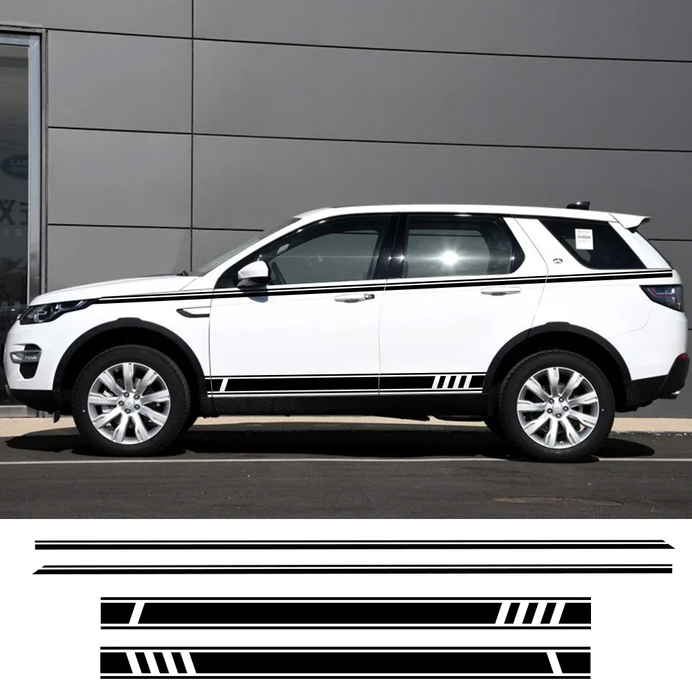 

Наклейки на боковые двери автомобиля для Land Rover discovery 4 3 2 sport freelander 2, автомобильная виниловая пленка, полосатые наклейки, аксессуары для тюнинга автомобиля