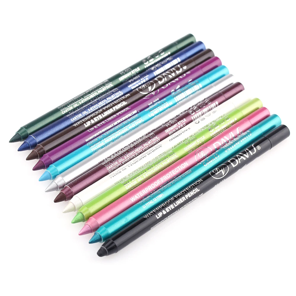 Eyeliner Pencil Waterproof Eyeliner Pencil Pigment Brown Black Glitter Eyeiner Pen for Women Fashion Color Eyes Make Up Cosmetics 14 Colors