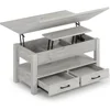 Lift Top Coffee Table, Multi-Function Convertible Coffees Tables with Drawers, Coffee Table Converts To Dining Tables 1