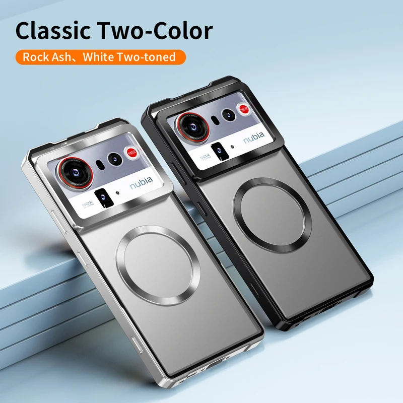 Shockproof Magnetic Translucent Matte Case with Anti-Fingerprint Aluminum Frame