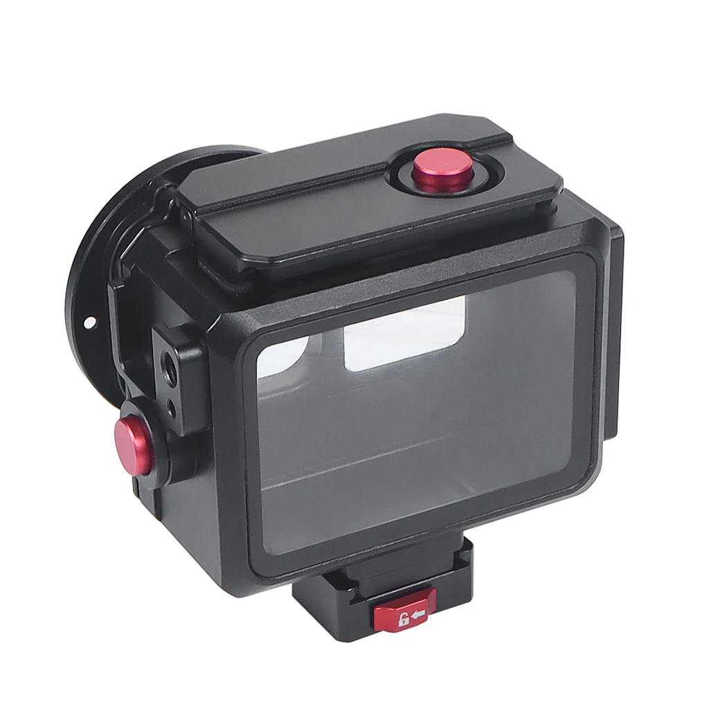 80 m wasserdichtes Tauchgehäuse für Gopro 13 12 Insta360 Ace Pro2 DJI OSMO Action 5pro Pocket 3 Gehäuse Aluminiumkäfigrahmen Schneller Schalter – Detail 6