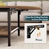 Coffee Table 2-Tier Small Folding Coffee Tables with Storage for Living Room Mid Century Center Table Vintage 5