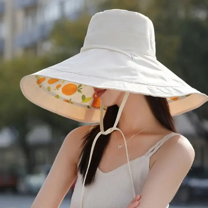 Enlarged Brim Sun Hat Double Wear Sun Hat Casual Simple Outdoor Beach Vacation