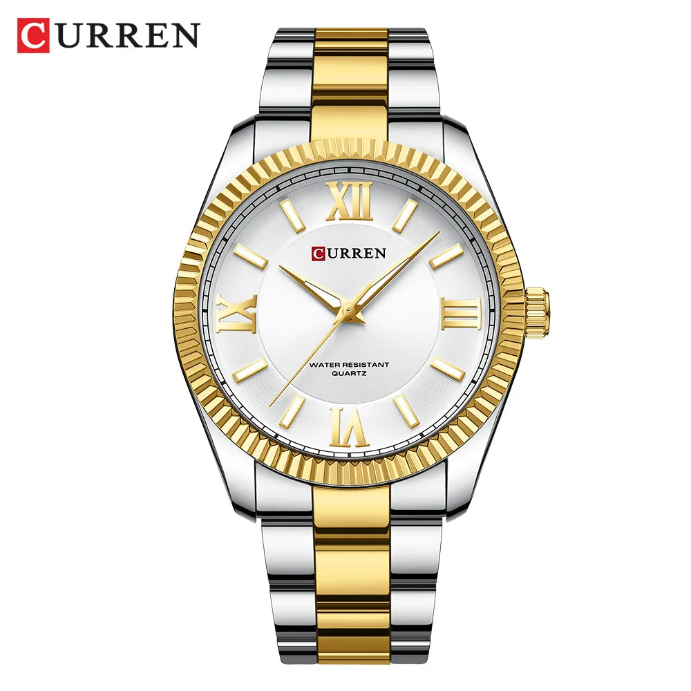 CURREN 8453 Men's Quartz Watches Fashion Elegant Simple White Clock Stainless Steel Strap Wristwatch for Male Gift 2