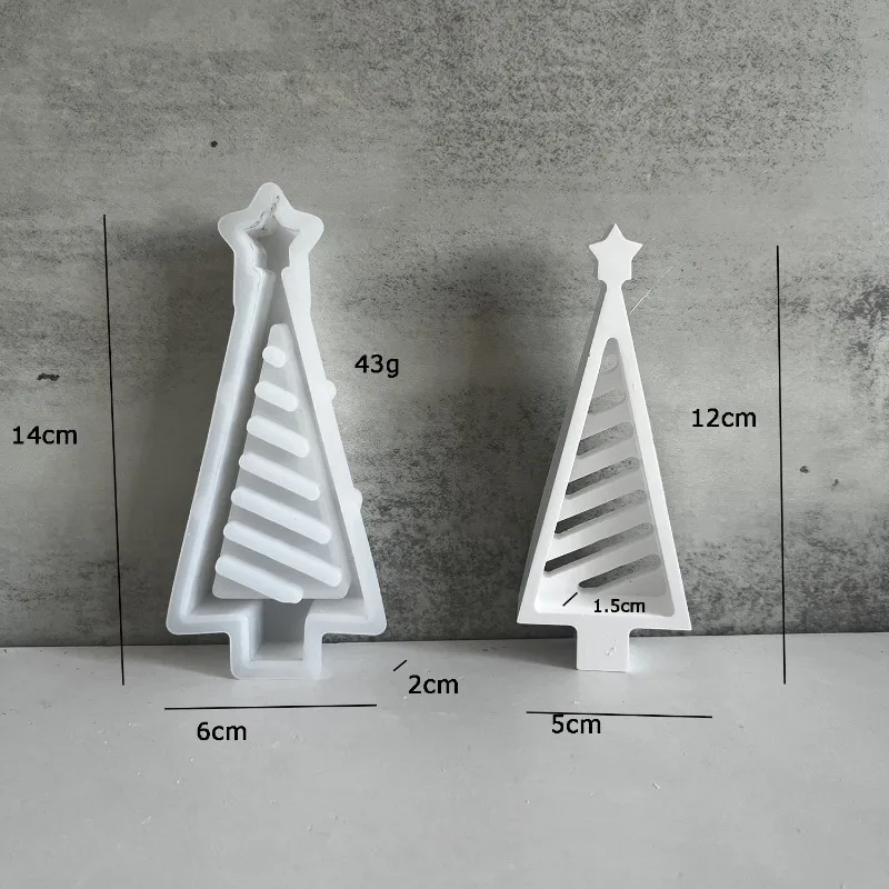 Christmas Day Atmosphere Decorative Lamp Mold Christmas Tree Plaster Ornament Mold Candle Aromatherapy Dropping Decoration Mould silicone mold