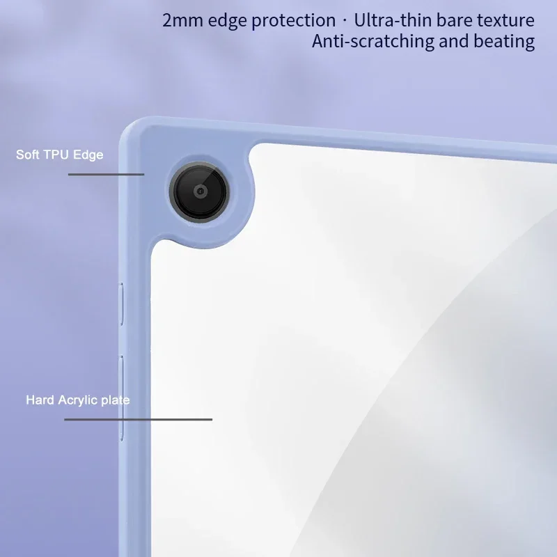 Clear Shockproof Stand Leather Tablet Case Cover - Hard Transparent Design