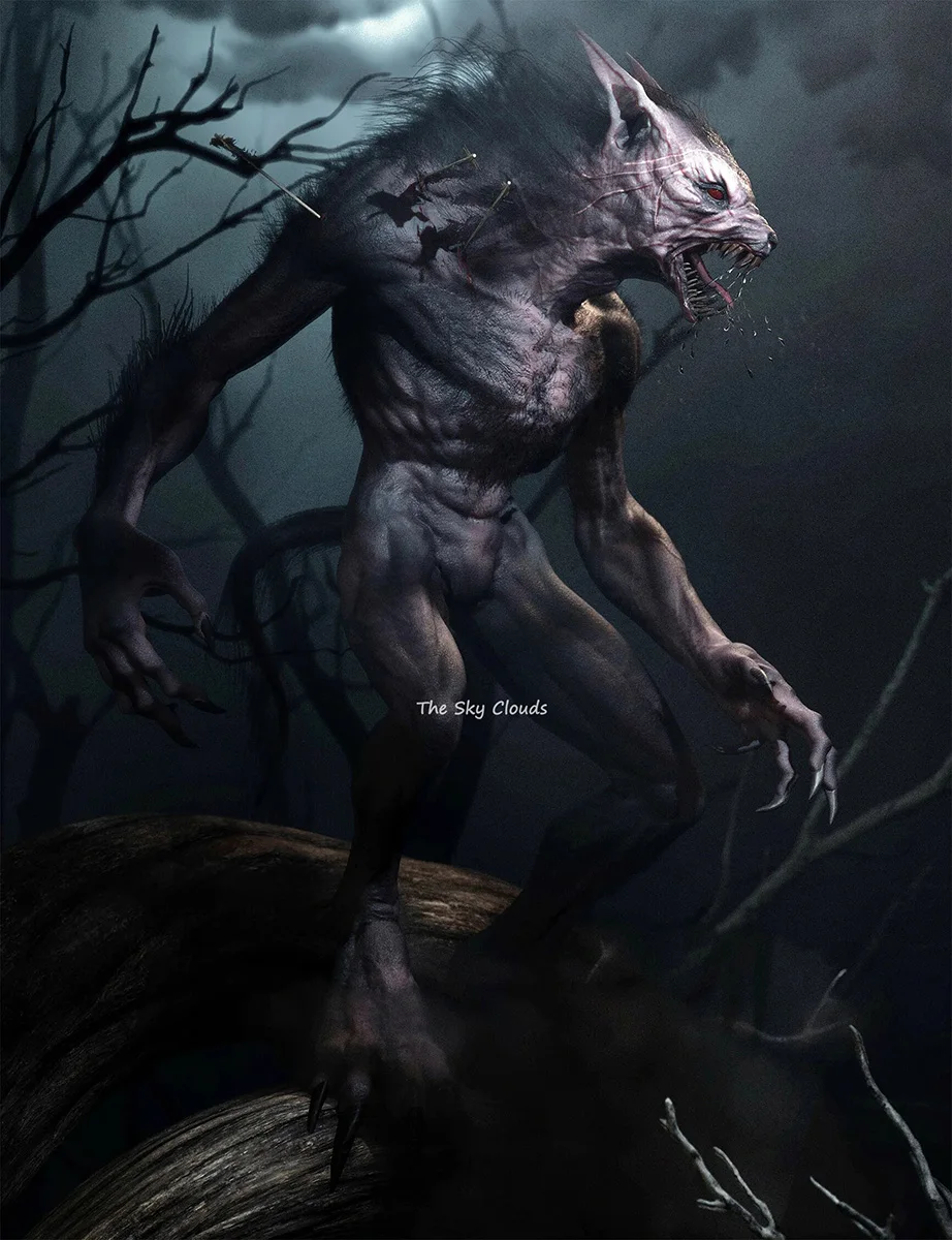 Tableau Mural 3D – Zombie Loup-garou – Rare – Art Horreur Gothique Halloween