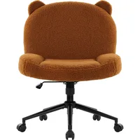 Armless Office Desk Chair with Wheels,Ergonomic Criss Cross Legged Computer Chair with Fabric Padded 1