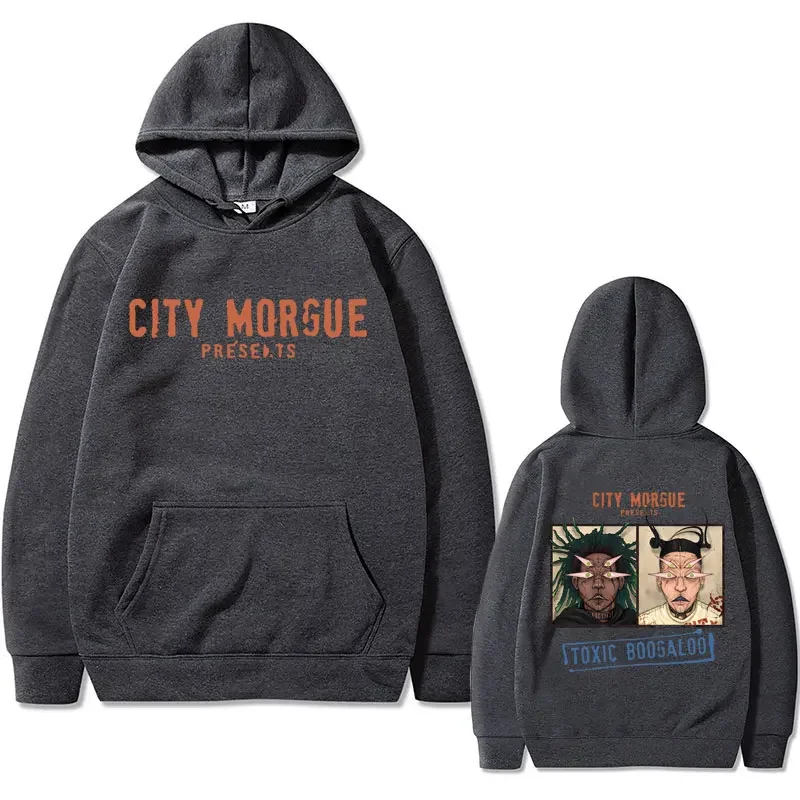 Rapper City Morgue Double Sided Print Hoodie ZillaKami Hoodies Men Hip Hop Vintage Oversized Sweatshirts Male Black Streetwear