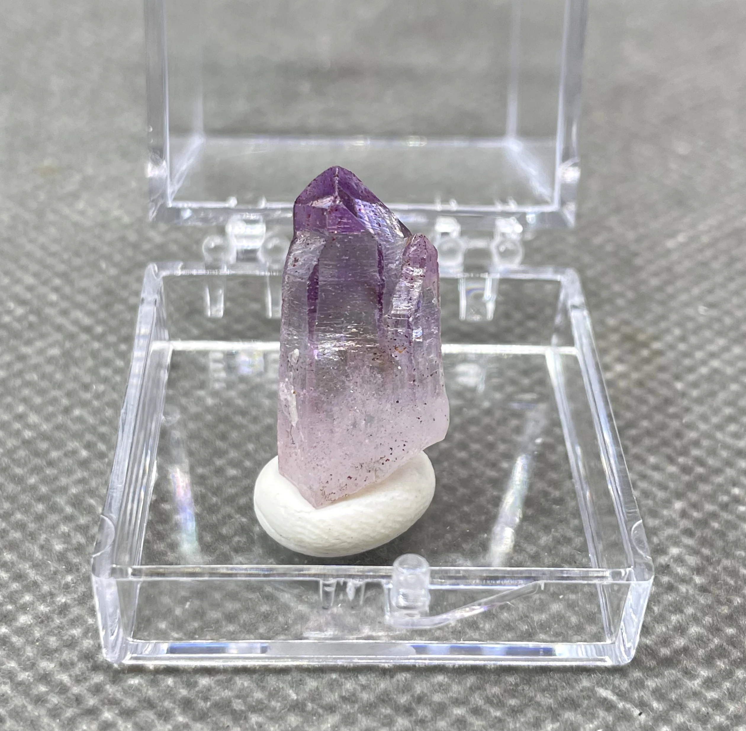 NEW! 100% Natural Rare Namibia Goboboseb Amethyst mineral Single crystal stone and crystal Quartz Crystal + box size 3.4 cm 6