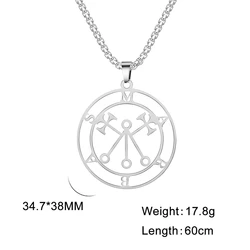 Mythical Goddess Sigil Stainless Steel Necklace - Lilith and Marbas Pendant Amulet Jewelry (Style 4 - S)