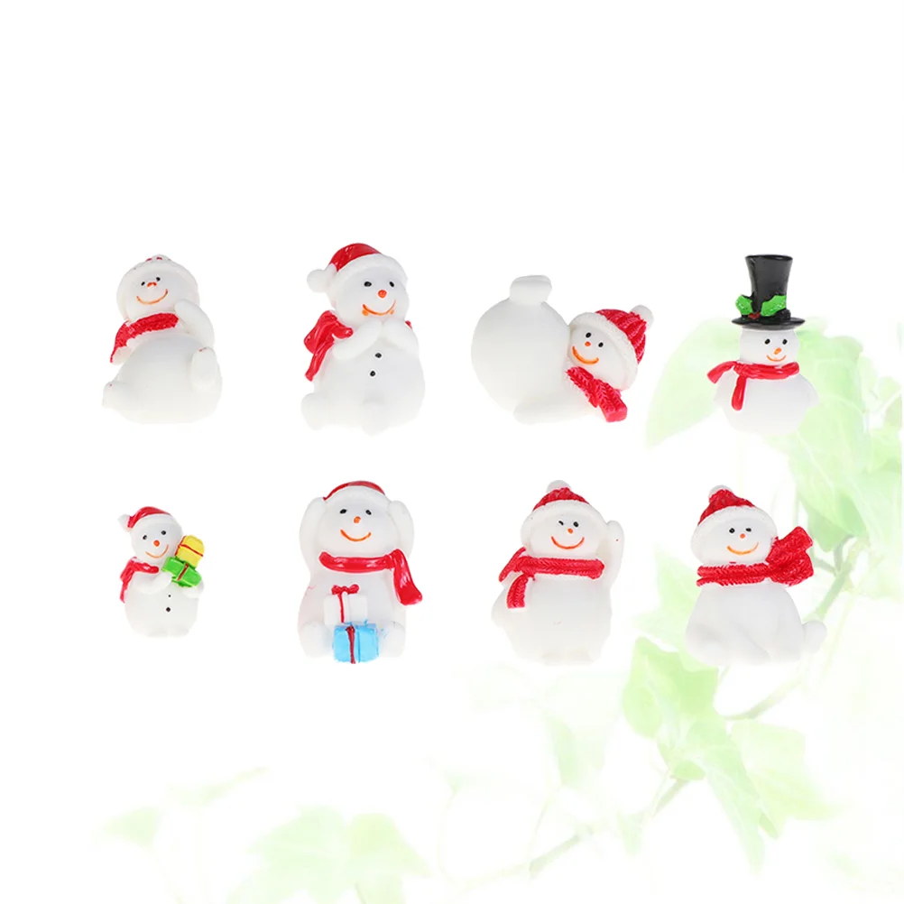 

Tomaibaby Christmas Miniature Desktop Ornament Resin Snowman Micro Landscape Supplies Home Desk Decoration Xmas Gift